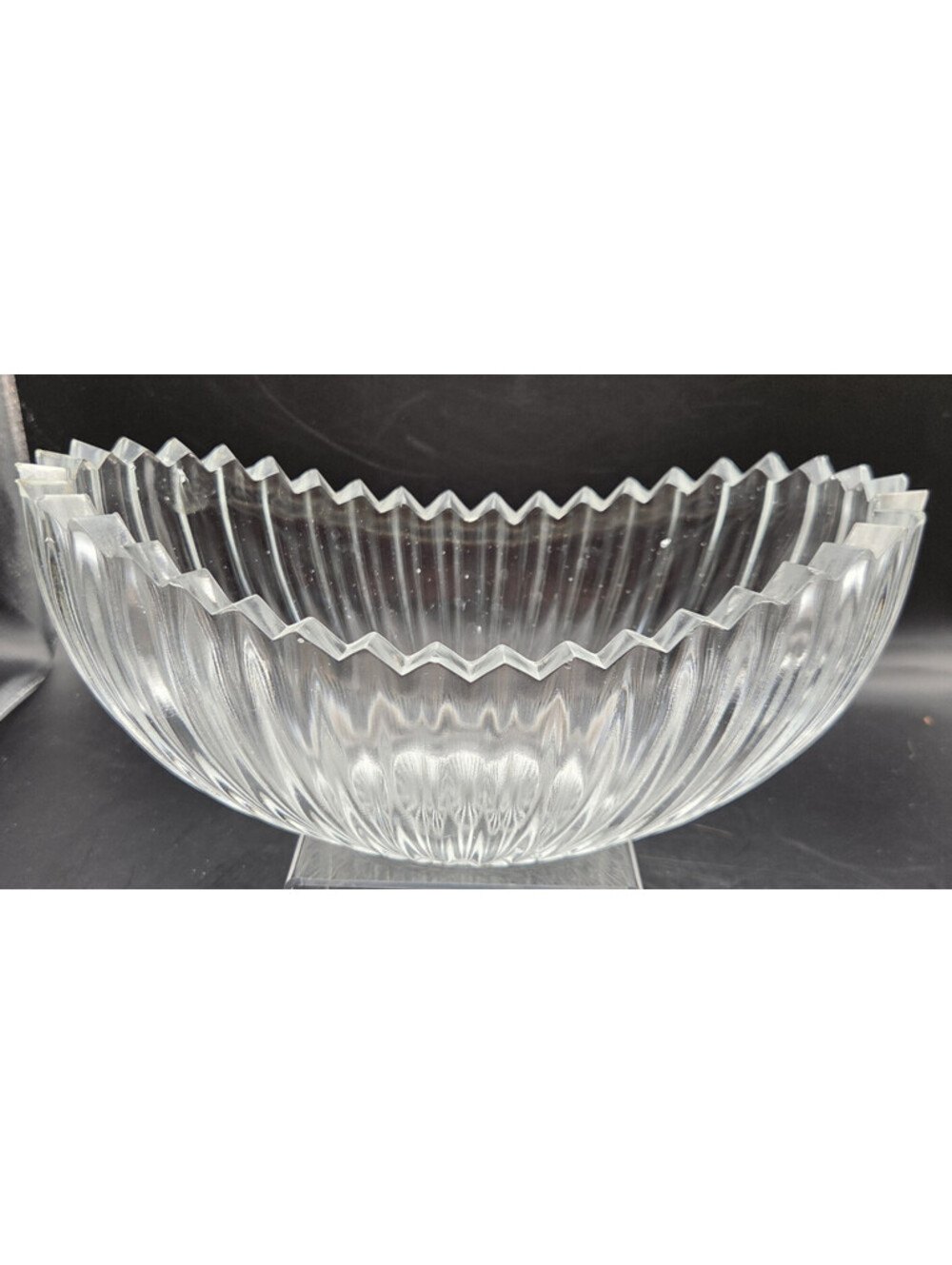 Vtg 1950s Sowerby of England Clear Pressed Glass "The Boat" Oval Fruit Serving